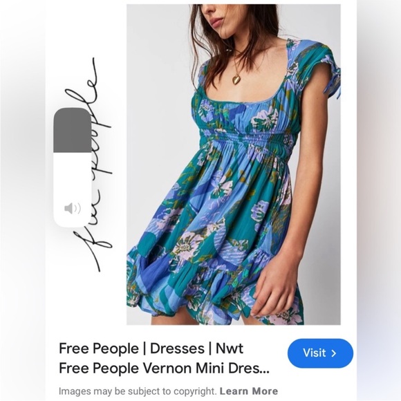 Free People Vernon Mini Dress in River Combo - Picture 1 of 11